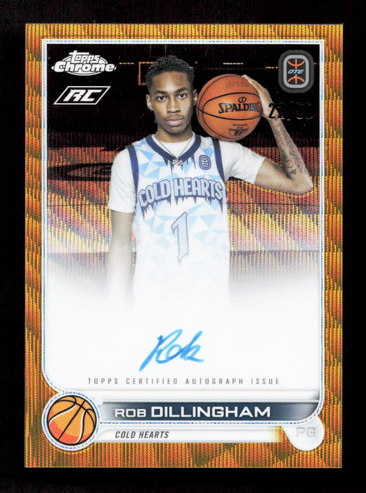 Topps Rob Dillingham Gold Wave Autograph Card /50 Overtime Elite Basketball 2022-23