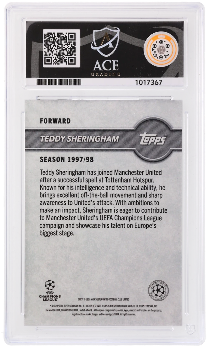 Topps Teddy Sheringham Red Autograph 02/10 2024/25 The Lost Rookies ACE 10