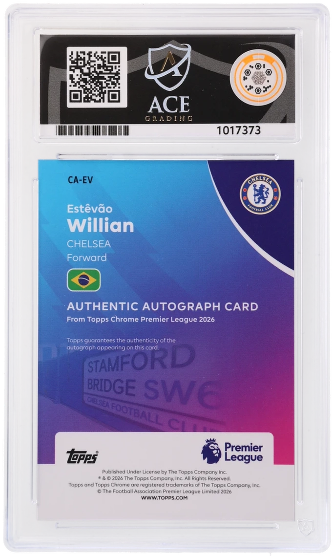 Topps Estevao Willian Autograph Gold Wave 10/50 CA-EV Chrome Premier League 2026 ACE 10