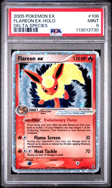 Pokemon Flareon EX 108/113 Holo Pokemon EX Delta Species 2005 PSA9