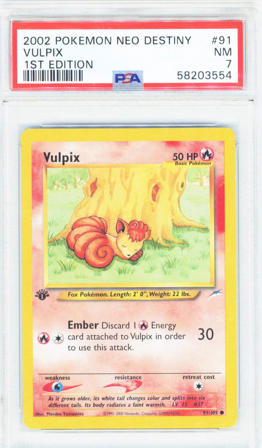 Pokemon Vulpix 91/105 Pokemon Neo Destiny 1ST Edition 2002 PSA7