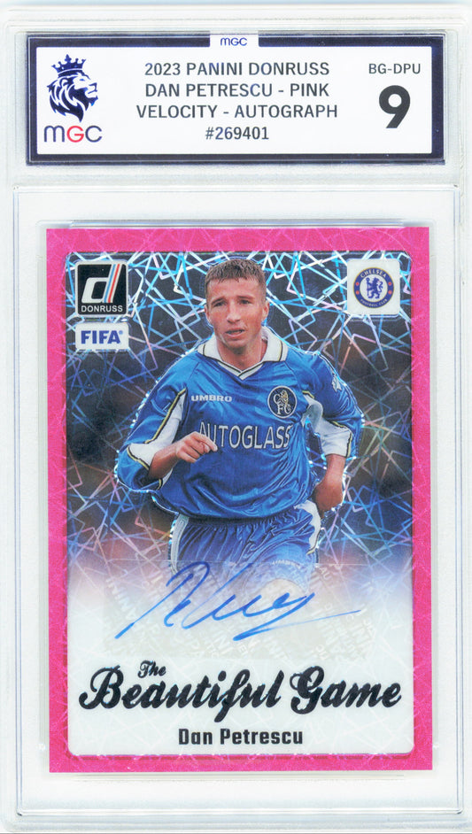Panini Dan Petrescu Pink Velocity Autograph Card Panini Donruss 2023 MGC9