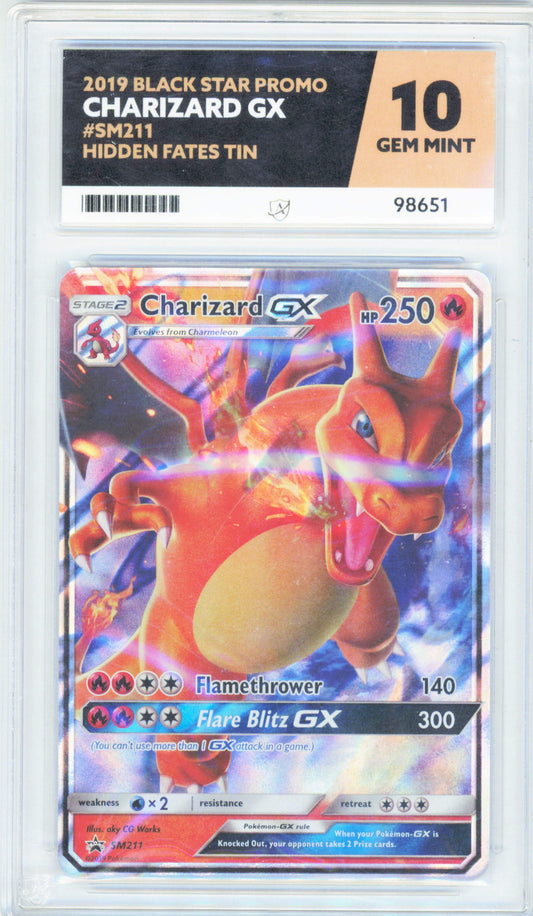 Pokemon Charizard GX SM211 Pokemon Black Star Promo Hidden Fates Tin 2019 ACE10