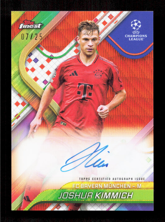 Topps Joshua kimmich Orange Wave Autograph Card /25 Finest UEFA Club Competitions 2024-25