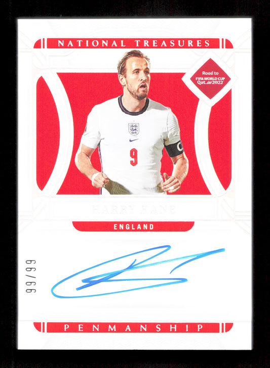 Panini Harry Kane National Treasures Penmenship Card /99 Panini National Treasures Fifa Road To World Cup 2022