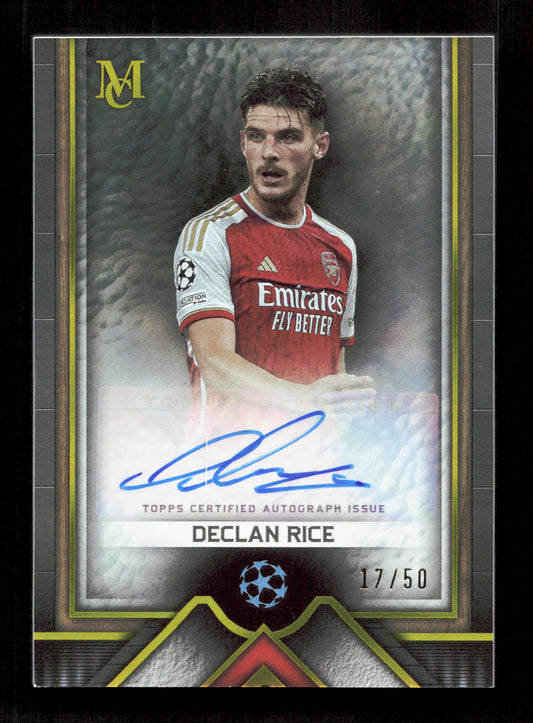 Topps Declan Rice Gold Archival Autograph Card /50 Museum Collection UEFA Champions League 2023-24