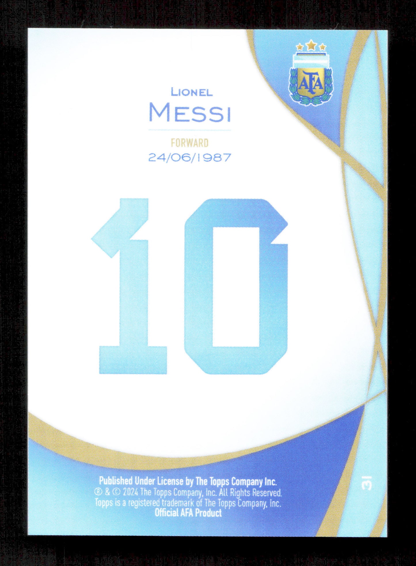 Topps Lionel Messi Pink Parallel Card /80 Argentina Lineage 2024 #31