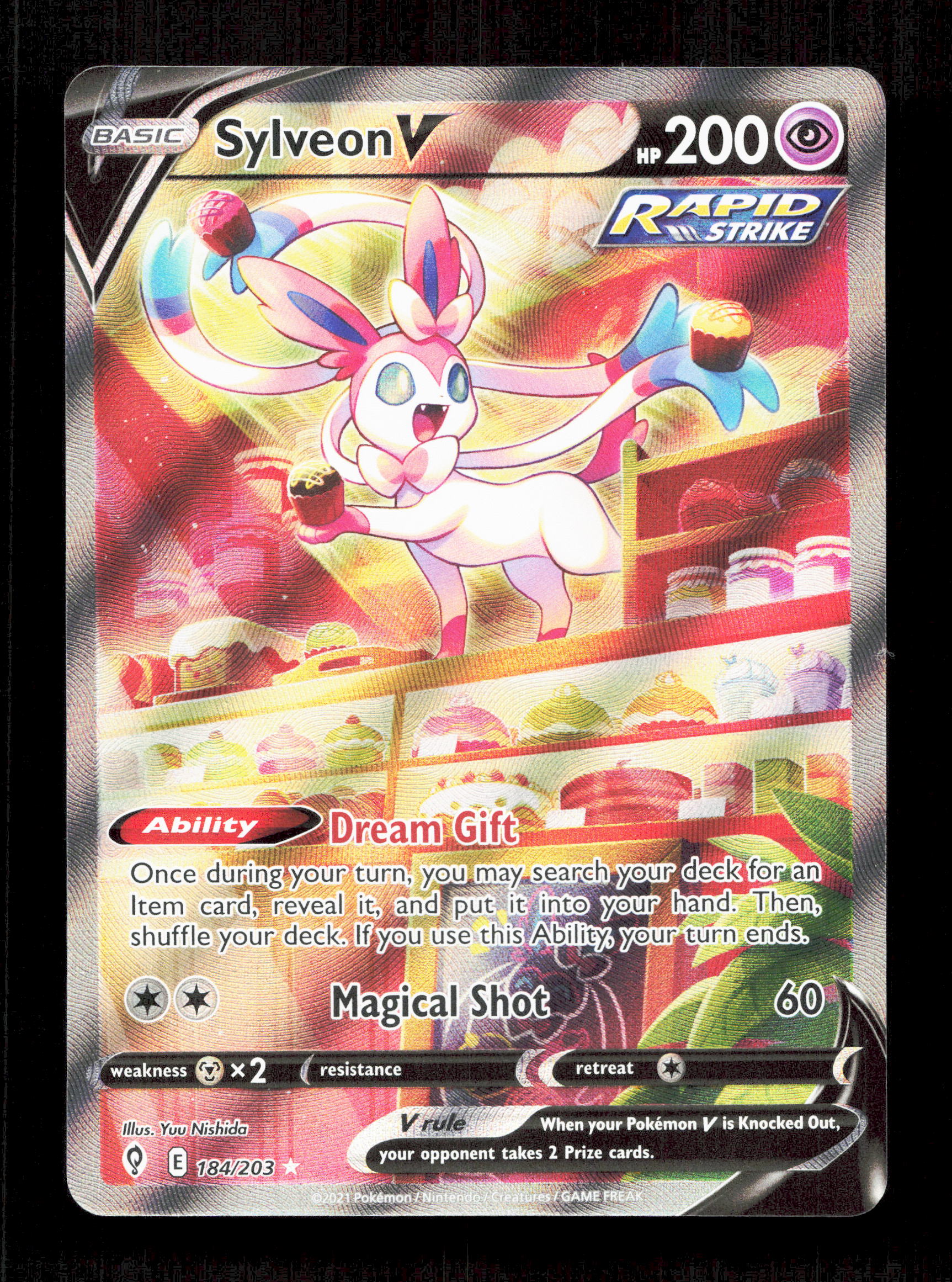 Pokemon Sylveon V 184/203 Alternate Art Pokemon Sword & Shield Evolvin Pokemon Sylveon V 184/203 Alternate Art Pokemon Sword & Shield Evolvin