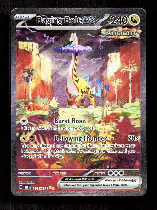 Pokemon Raging Bolt EX 208/162 Special Illustration Rare Pokemon Temporal Forces 2024