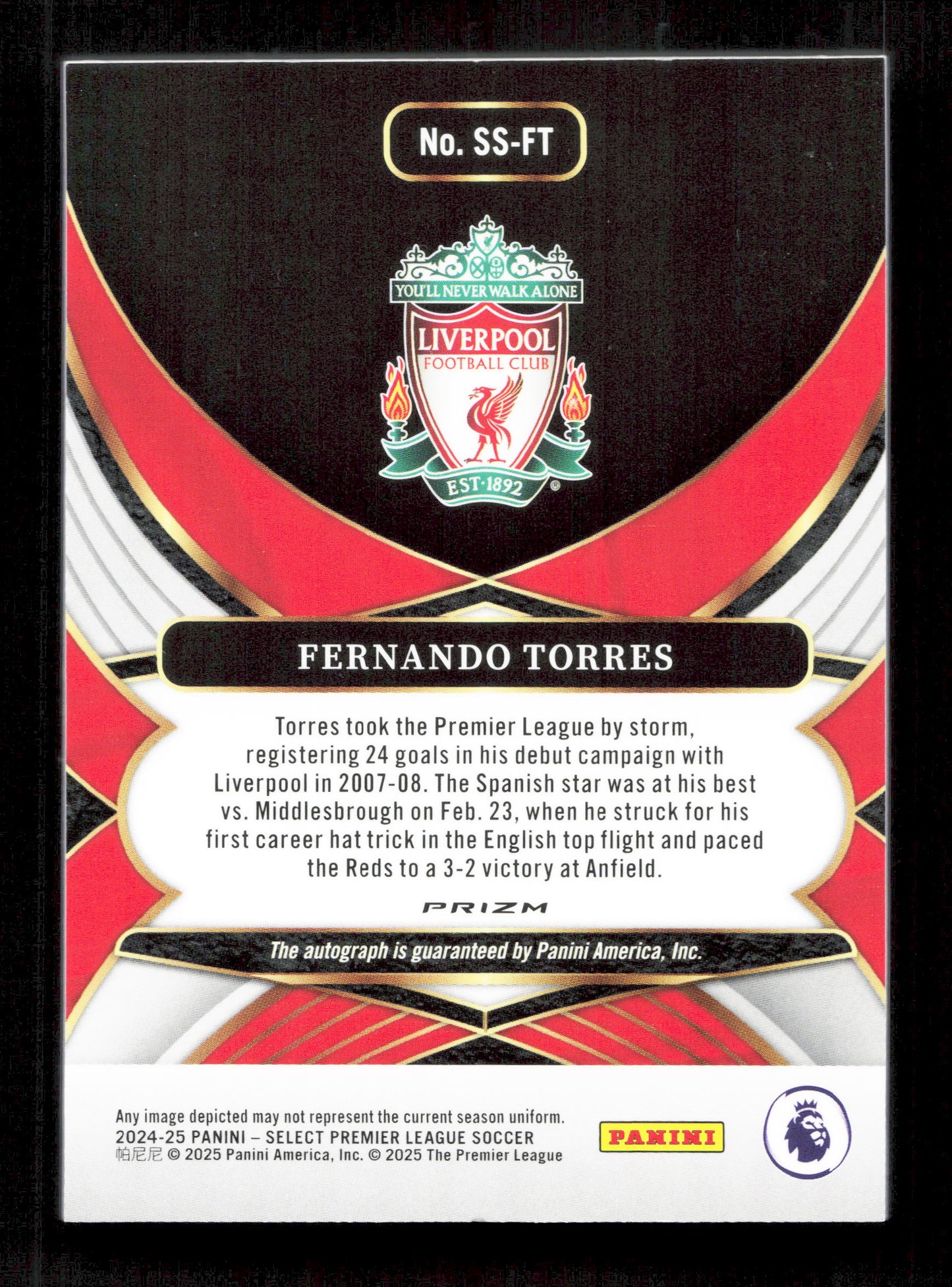 Panini Fernando Torres Select Signatures Panini Select Premier League Soccer 2024-25