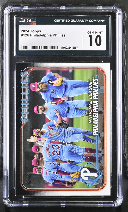 Topps Philadelphia Phillies Base Card Series 1 Baseball 2024 #126 CGC10