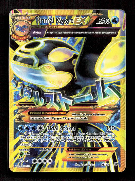 Pokemon Primal Kyogre EX 96/98 Ultra Rare Pokemon Ancient Origins 2015