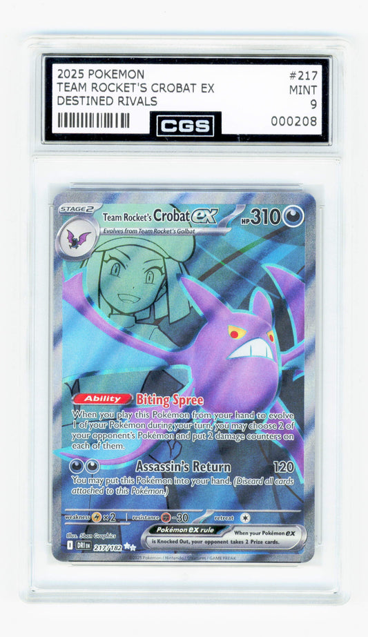 Pokemon Team Rocket's Crobat EX 217/182 Pokemon Destined Rivals 2025 CGS9