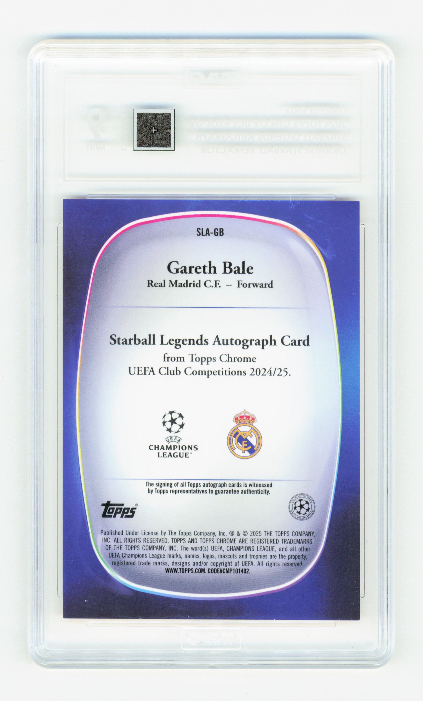 Topps Gareth Bale Orange Starball Legends Autograph Card /25 Chrome UEFA Club Competitions 2024-25 TAG 9