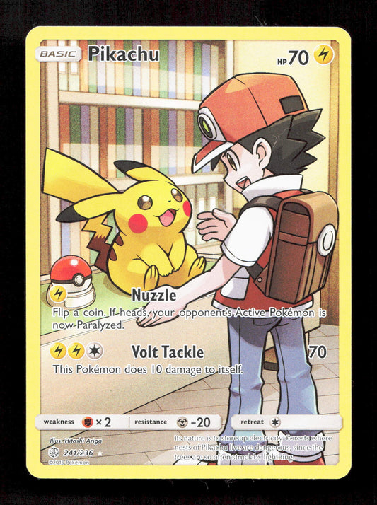 Pokemon Pikachu 241/236 Ultra Rare Pokemon Sun & Moon Cosmic Eclipse 2019