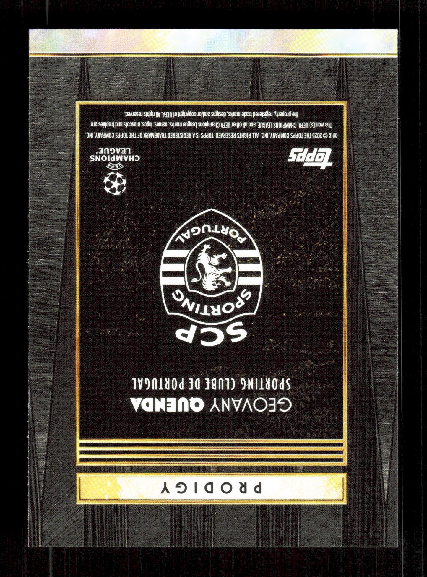 Topps Geovany Quenda Black Prodigy Card /10 Topps Deco UCL 2025