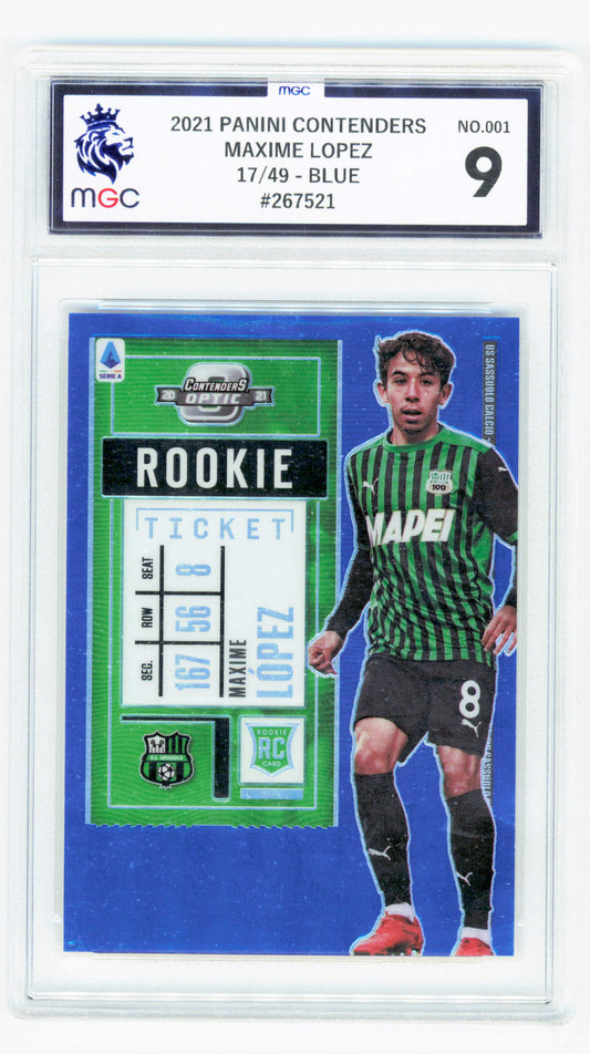 Panini Maxime Lopez Blue Rookie Ticket Card /49 Panini Contenders 2021-22 MGC9