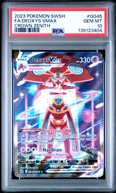 Pokemon Deoxys Vmax GG45/GG70 Full Art 2023 Crown Zenith Galarian Gallery PSA 10