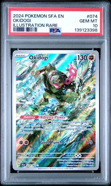 Pokemon Okidogi 074/064 Illustration Rare 2024 Shrouded Fable PSA 10