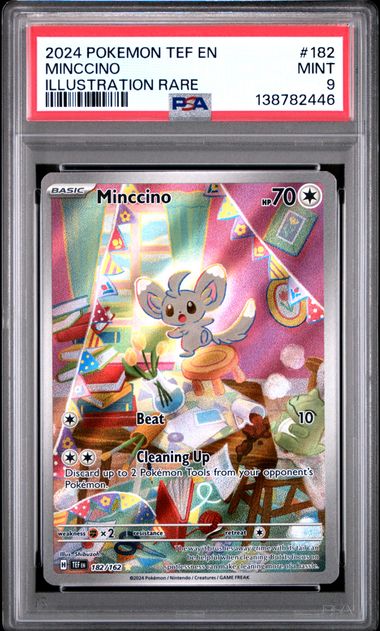 Pokemon Minccino 182/162 Illustration Rare 2024 Temporal Forces PSA 9