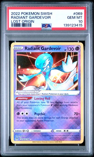 Pokemon Radiant Gardevoir 069/196 2022 Lost Origin PSA 10