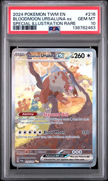 Pokemon Bloodmoon Ursaluna EX 216/167 Special Illustration Rare 2024 Twilight Masquerade PSA 10