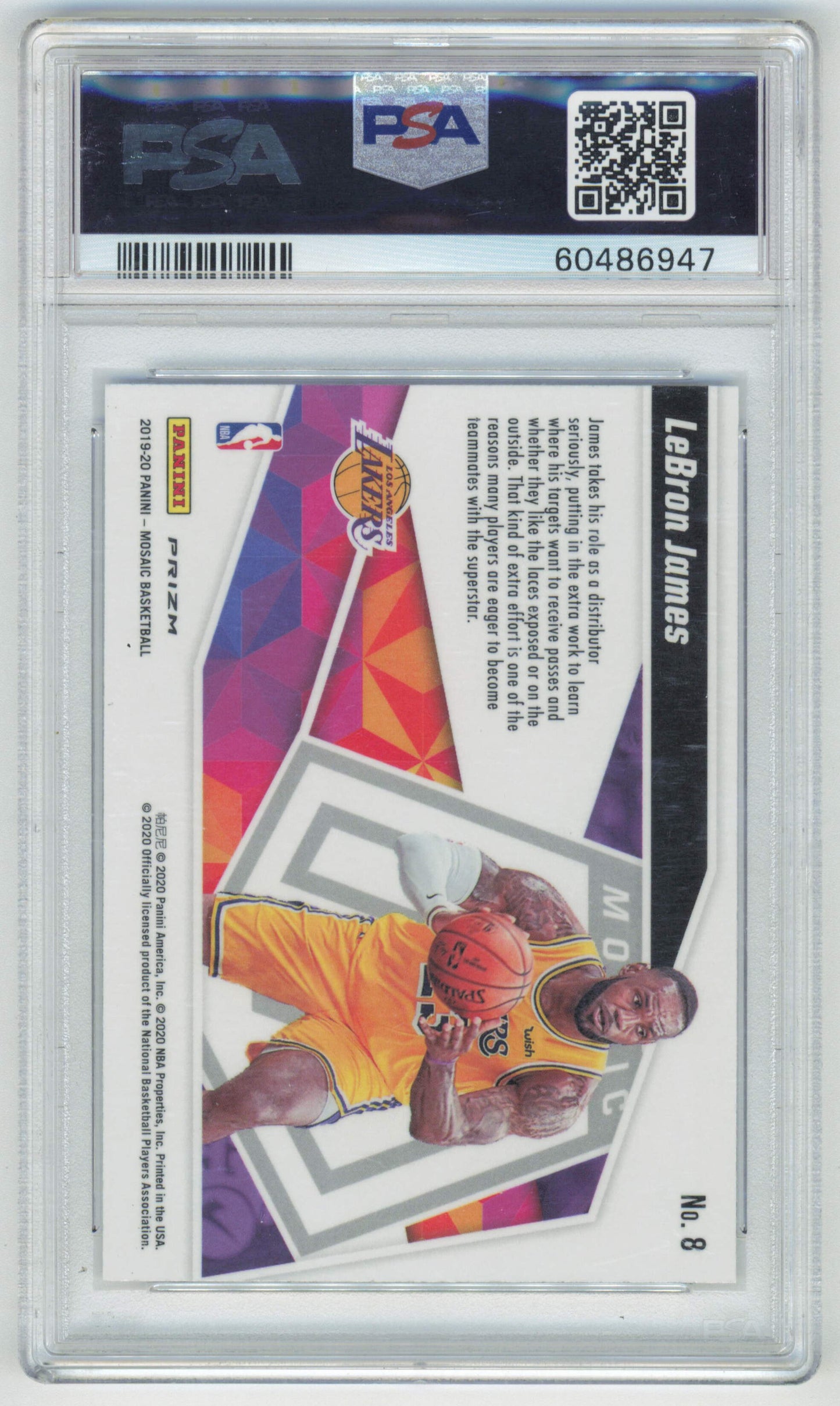 Panini Lebron James Give & Go Green Mosaic #8 Mosaic Basketball 2019 PSA 10