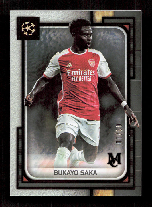 Topps Bukayo Saka Black Refractor 03/10 2024 Topps Museum Collection