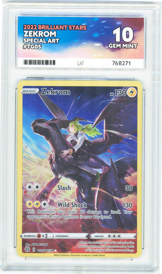 Pokemon Zekrom TG05/TG30 Special Art Pokemon Brilliant Stars 2022 ACE 10