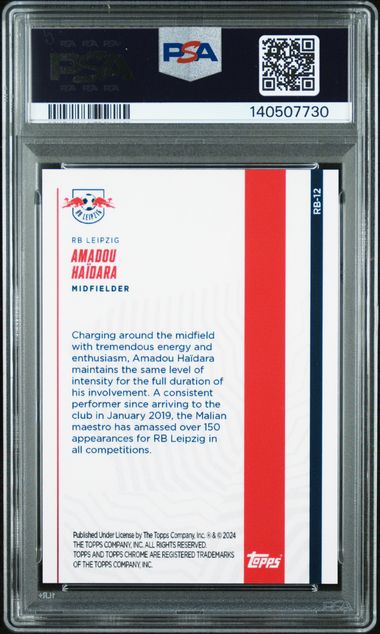 Topps Amadou Haidara 23/25 Blue 2023/24 Chrome RB Leipzig PSA 9