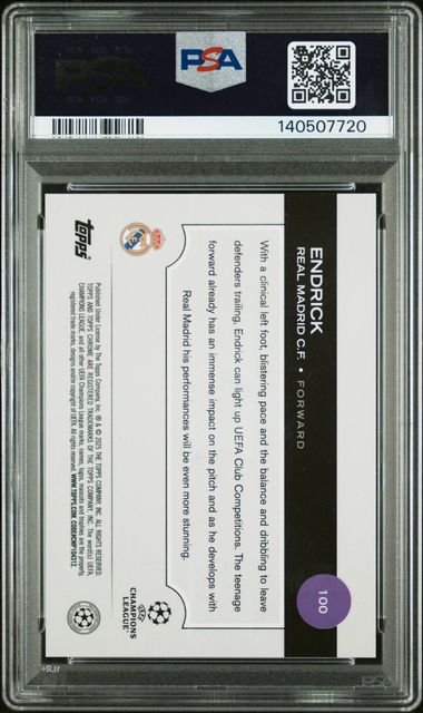 Topps Endrick 24/25 Orange Starball 2024/25 Chrome Logofractor UCC PSA 10