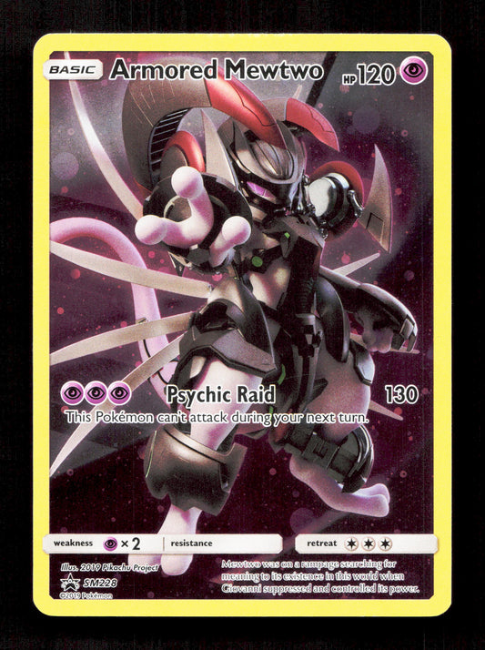 Pokemon Armored Mewtwo SM228 Full Art 2019 Black Star Promo