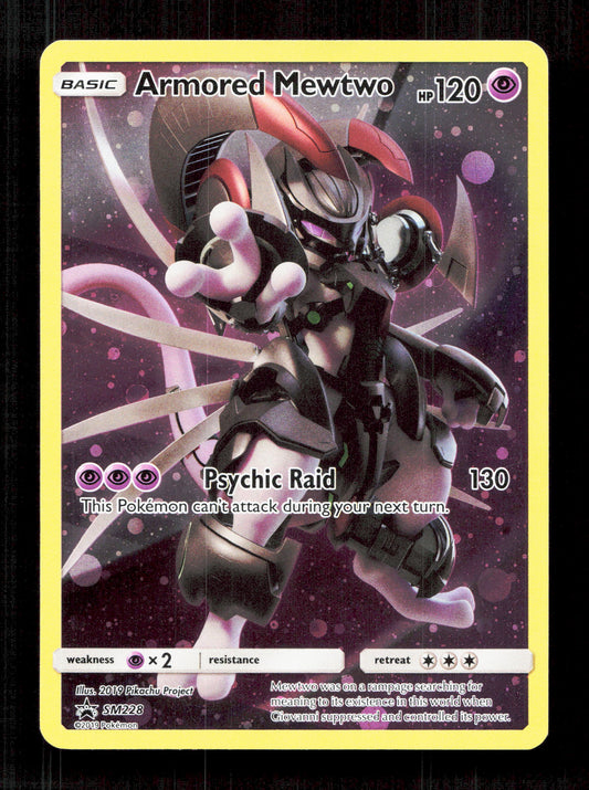 Pokemon Armored Mewtwo SM228 Full Art 2019 Black Star Promo