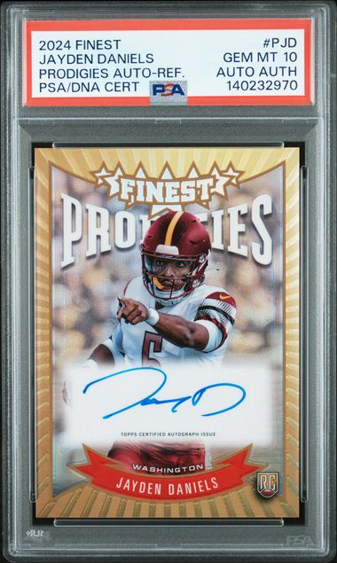 Topps Jayden Daniels Prodigies Autograph Refractor #PJD 2024 Finest NFL PSA 10
