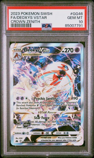 Pokemon Deoxys Vstar GG46/GG60 Full Art 2023 Crown Zenith PSA 10