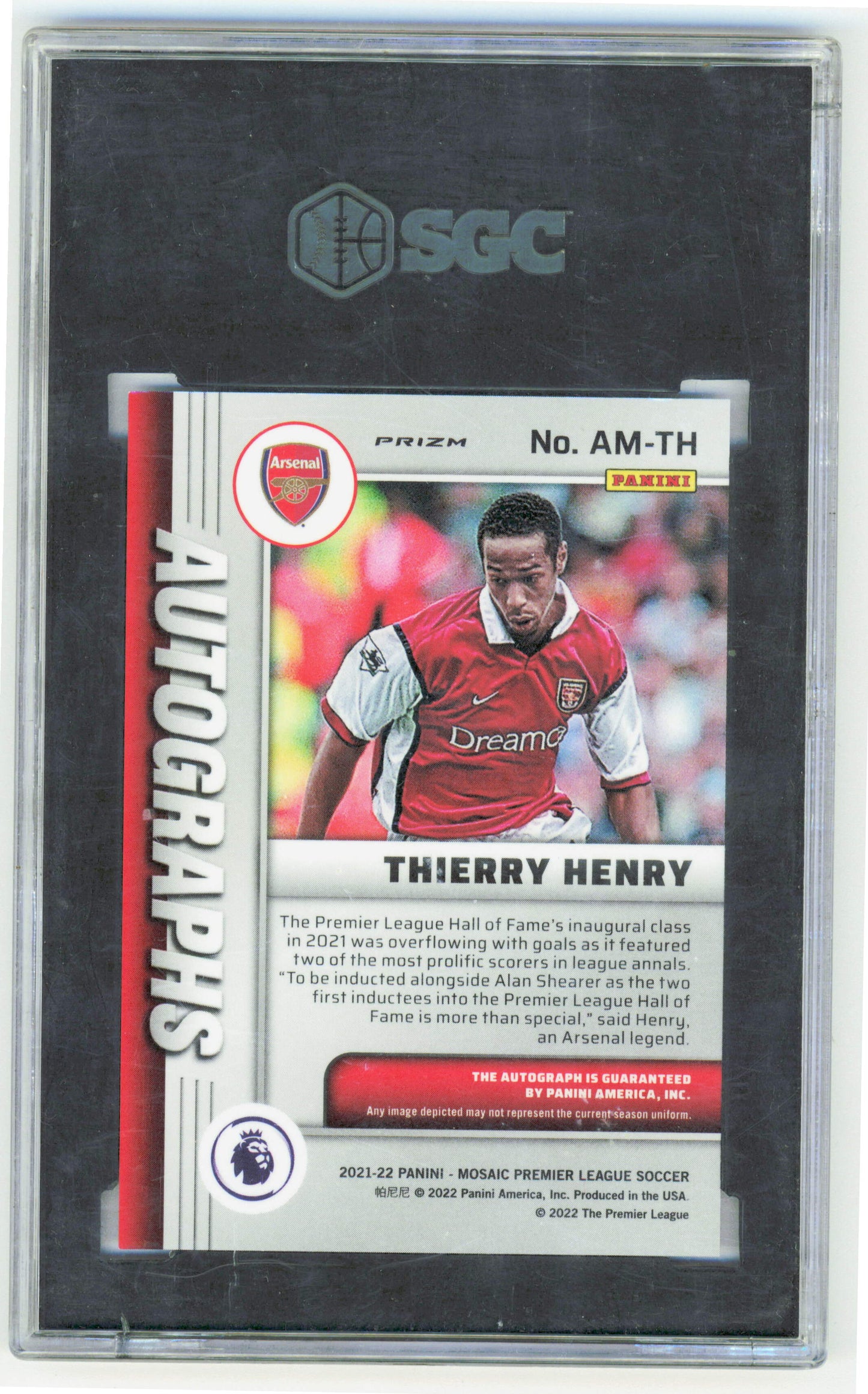 Panini Thierry Henry Autograph AM-TH 2021-22 Mosaic Premier League SGC 9.5