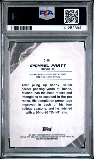 Topps Michael Pratt Conductors Lime Green Power Surge 09/15 RC 2024 Resurgence PSA 9