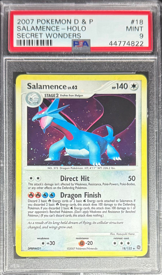 Pokemon Salamence 18/132 Holo (Swirl) Pokemon D & P Secret Wonders 2007 PSA9