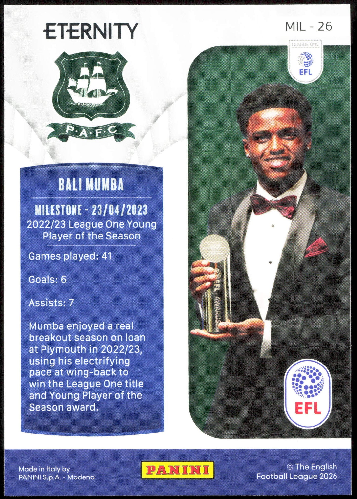 Panini Bali Mumba Milestone 05/10 MIL-26 Eternity 2026