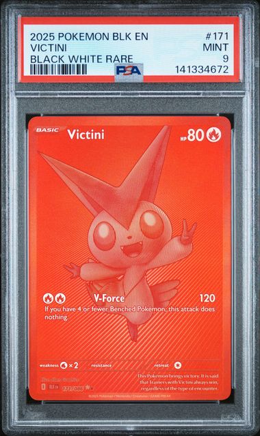 Pokemon Victini 171/086 Black White Rare 2025 Black Bolt PSA 9