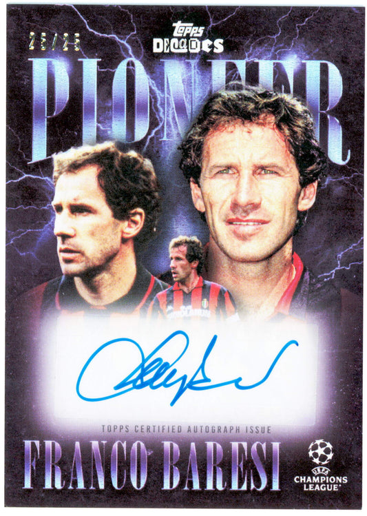 Topps Franco Baresi Pioneer Autograph 25/25 UCC Decades 90's Edition