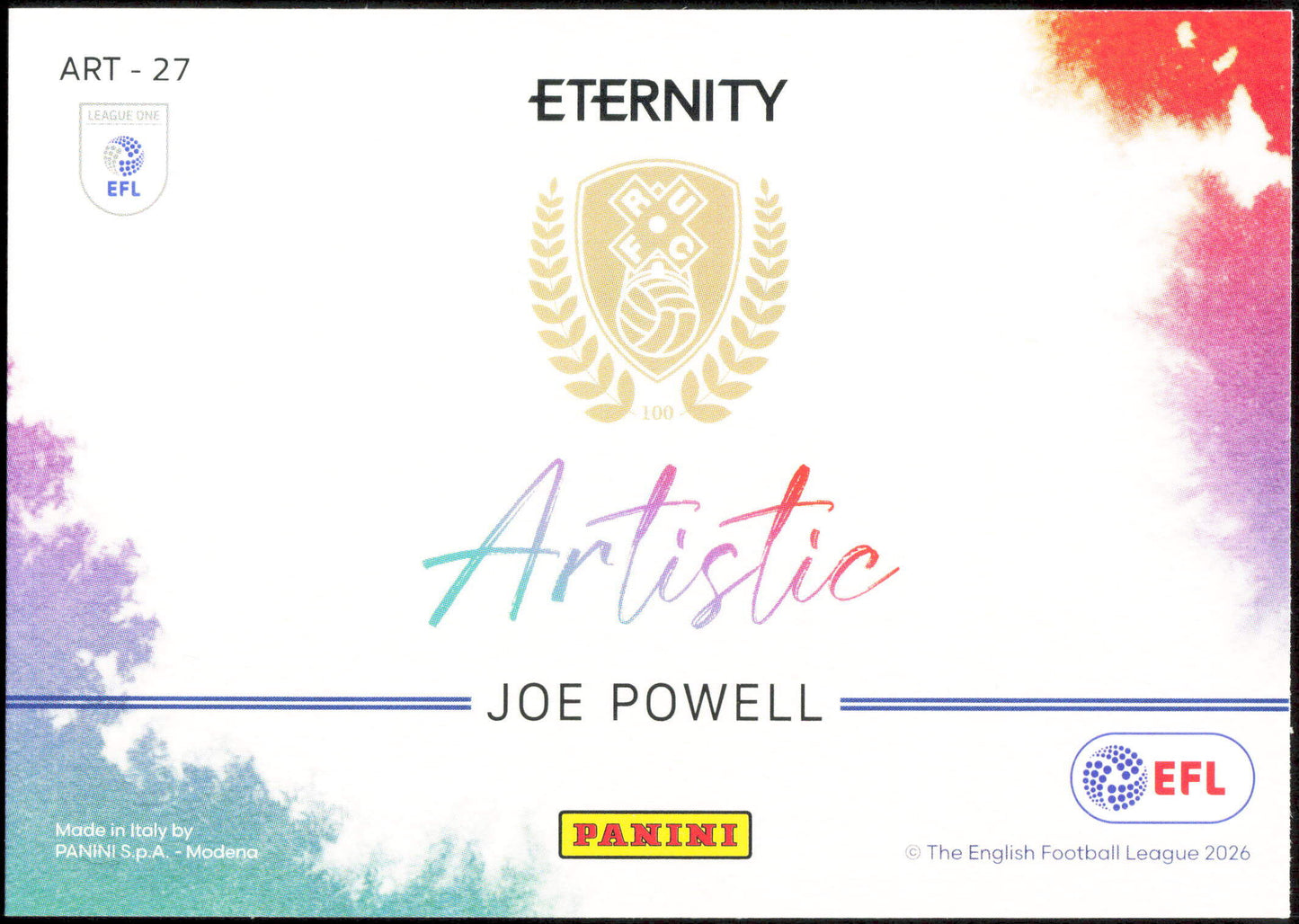 Panini Joe Powell Artistic 3/5 ART-27 Eternity 2026
