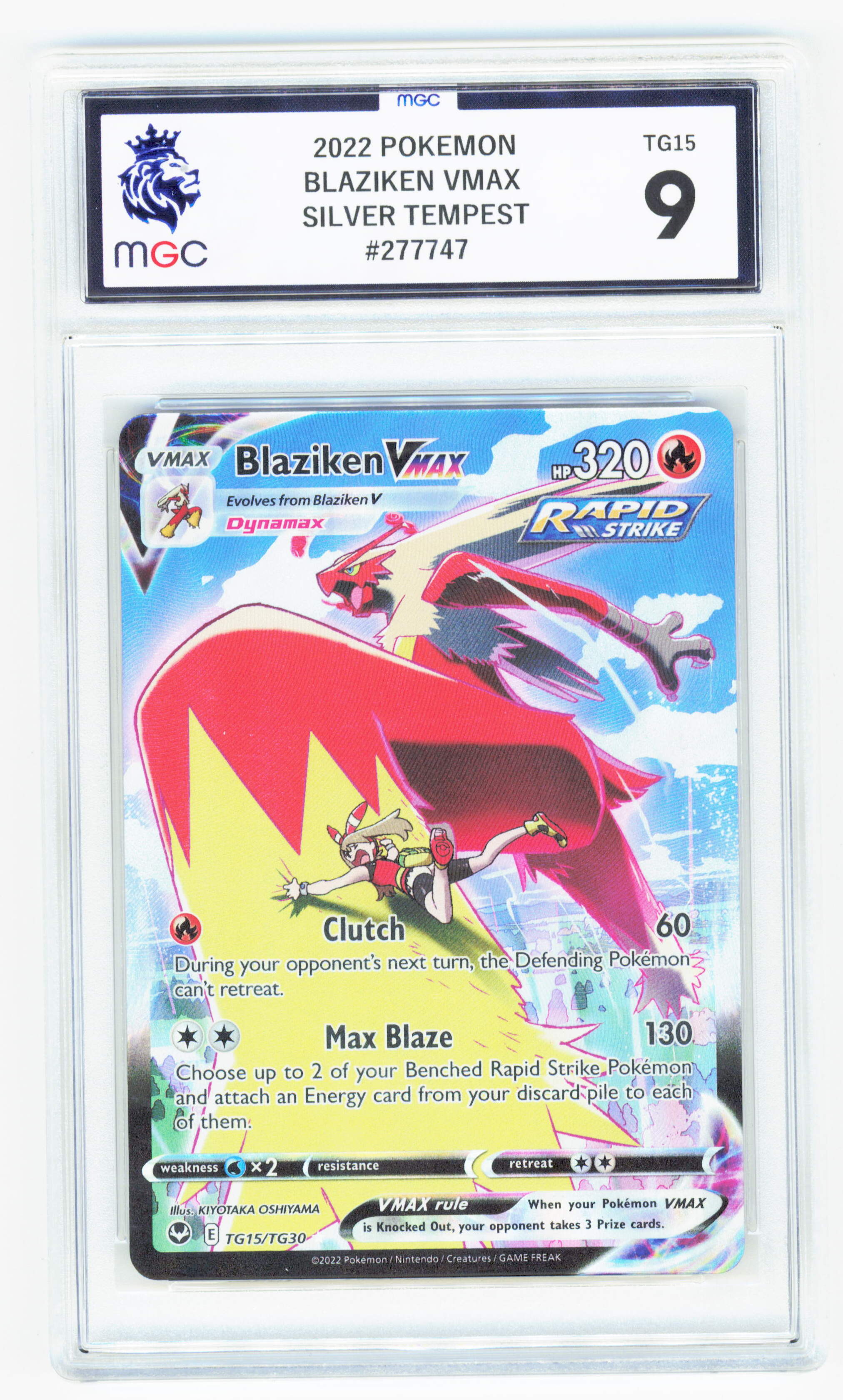 Pokemon Blaziken VMAX TG15/TG30 Full Art 2022 Silver Tempest Trainer G