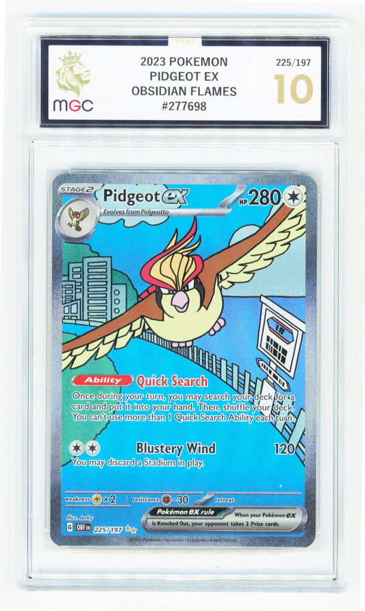 Pokemon Pidgeot EX 225/197 Special Illustration Rare 2023 Obsidian Flames MGC 10