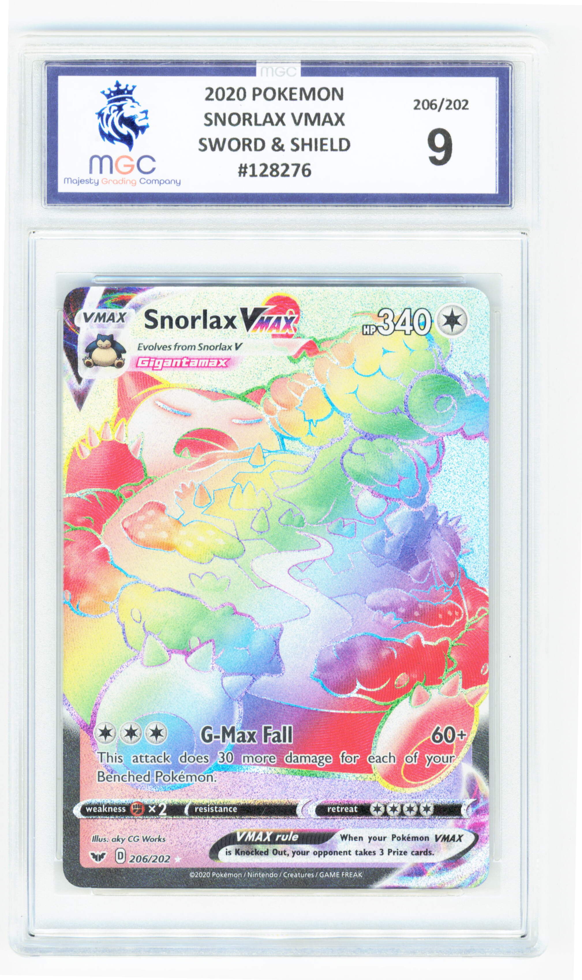 Pokemon Snorlax VMAX 206/202 Full Art 2020 Sword & Shield MGC 9