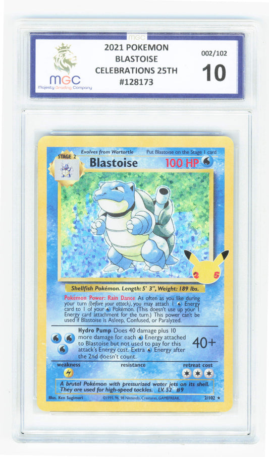 Pokemon Blastoise 2/102 Holo 2021 Celebrations 25th Anniversary Classic Collection MGC 10