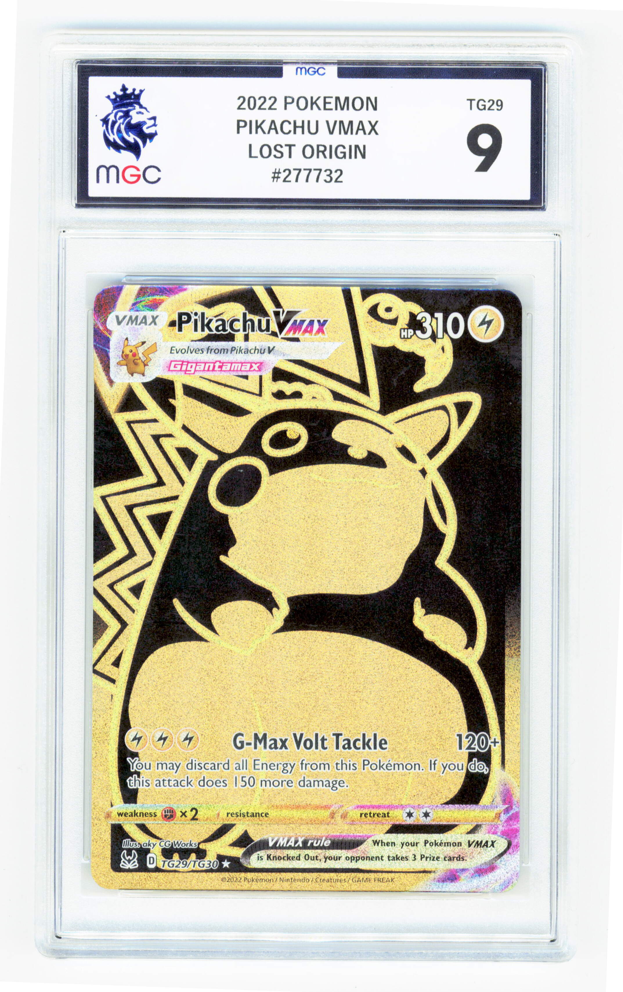 Pokemon Pikachu VMAX TG29/TG30 Full Art 2022 Lost Origin MGC 9