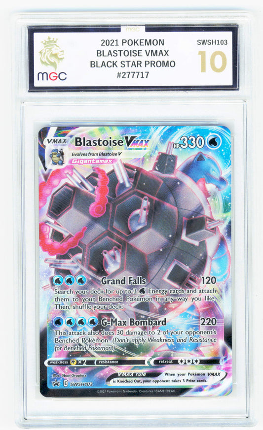Pokemon Blastoise VMAX SWSH103 Full Art 2021 Black Star Promo MGC 10