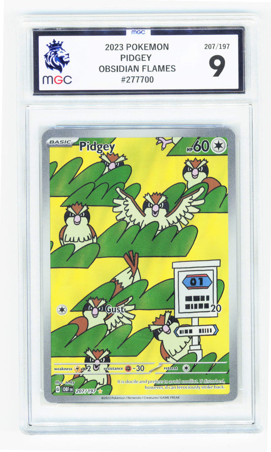 Pokemon Pidgey 207/197 Illustration Rare 2023 Obsidian Flames MGC 9