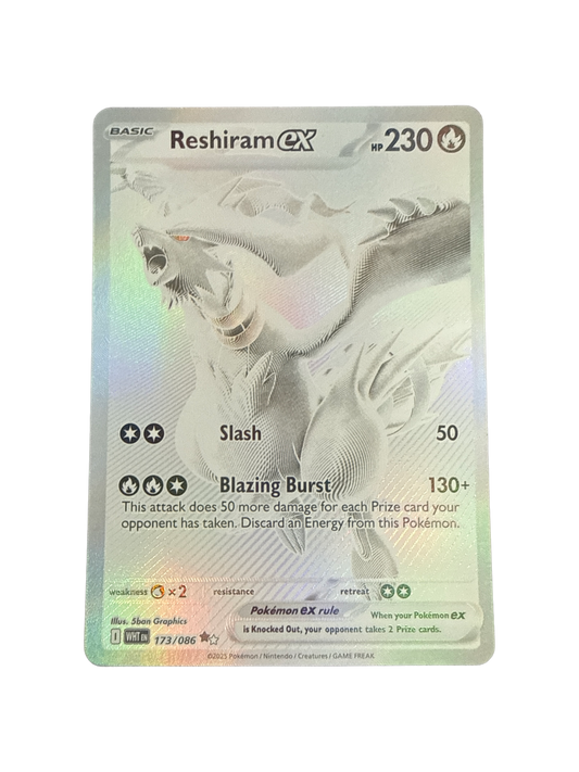 Pokemon Reshiram EX 173/086 Black White Rare 2025 White Flare